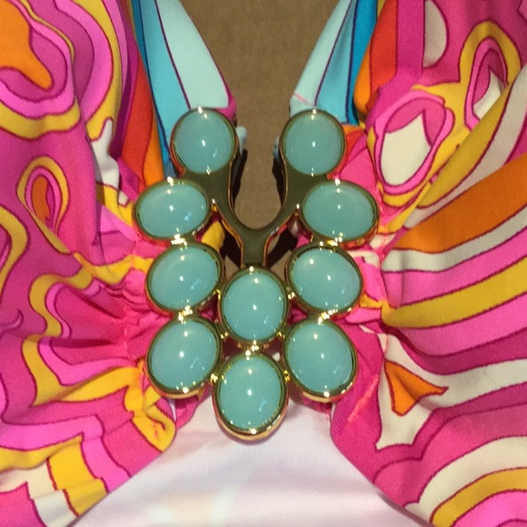 NWT $ 162 TRINA TURK 6 MORNING SUNRISE ONE PIECE - Picture 7 of 10